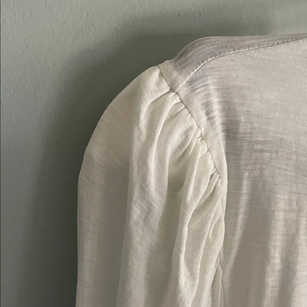 Nation LTD White Long-Sleeve Top with Smocked Cuffs - Picture 6 of 7